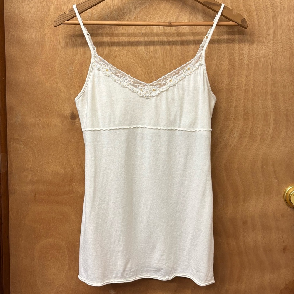 SO Women's Cream Camisole with Lace Detail
